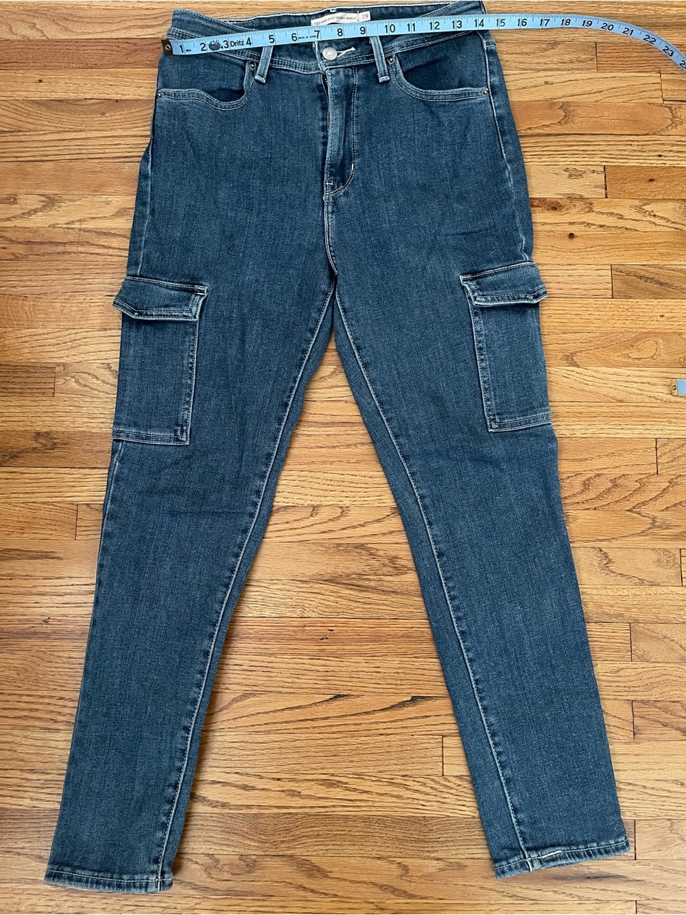 Levi's Women's Skinny Cargo Jeans in Dark Blue Denim